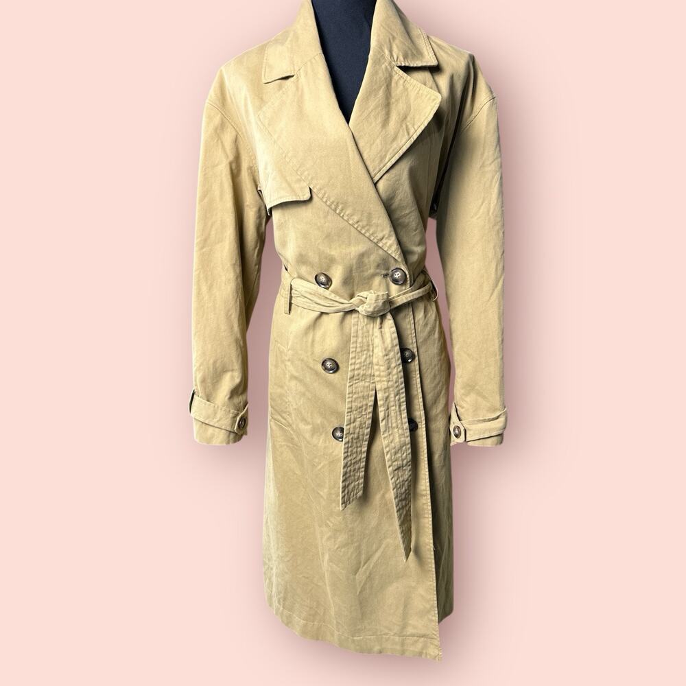 Nili Lotan Target Women's Pleated Back Trench Coat Long Khaki Size Small